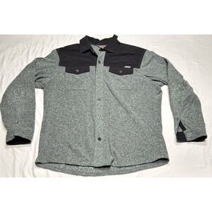 Eddie Bauer Mens L Western Work Shirt Black Yoke Snap Cowboy Ranch Outdoor